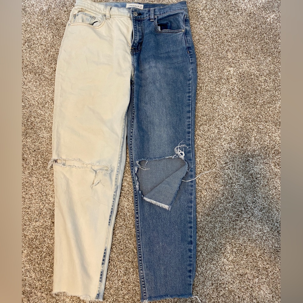 PACSUN split color jeans